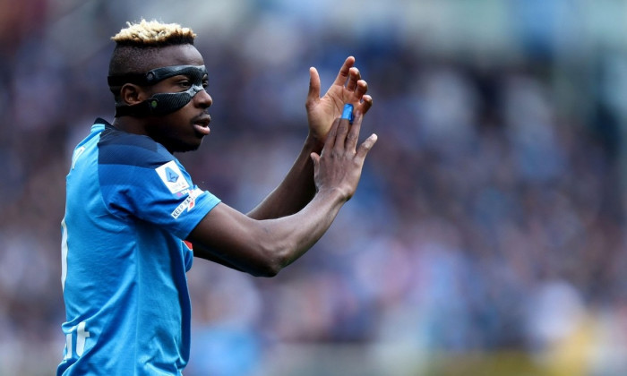 Torino, Italy. 19th Mar, 2023. Victor Osimhen of Ssc Napoli gestures during the Serie A football match beetween Torino Fc and Ssc Napoli at Stadio Olimpico on March 19, 2023 in Turin, Italy . Credit: Marco Canoniero/Alamy Live News