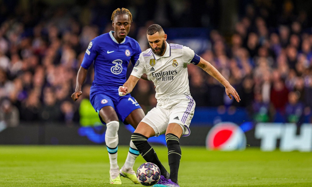 Chelsea v Real Madrid Champions League 18/04/2023. Quarter Final Karim Benzema (9) of Real Madrid during the Champions L