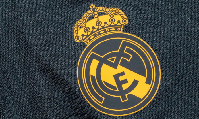 Paris, France -01 20 2022 : the Real Madrid logo on a football shirt