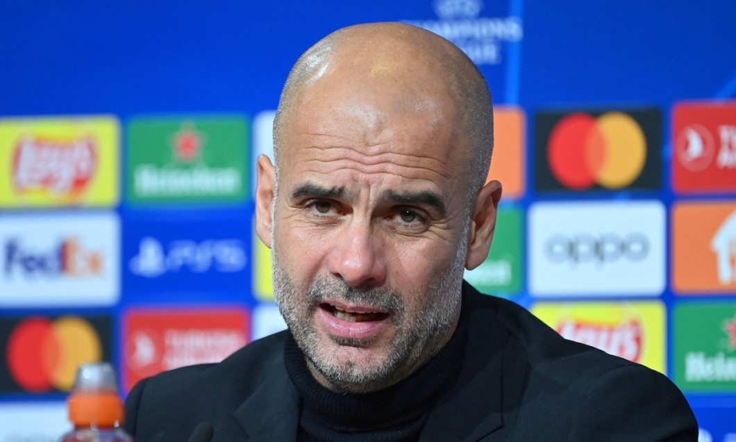 Munich, Deutschland. 19th Apr, 2023. coach Pep GUARDIOLA (ManCity), single image, cropped single motif, portrait, portrait, portrait. Press conference. Soccer Champions League/quarter-finals FC Bayern Munich-Manchester City (ManCity) 1-1 on April 19, 2023