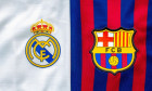 Calgary, Alberta, Canada. July 10, 2020. Club Barcelona vs Real madrid close up to their jersey logo