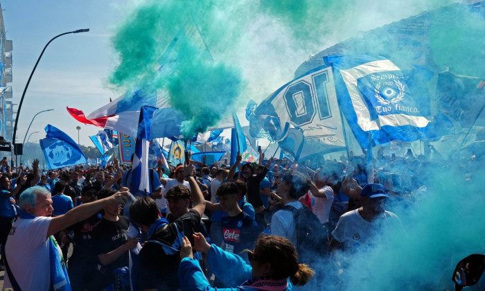 Celebration in the city of Naples for the victory of the Serie A