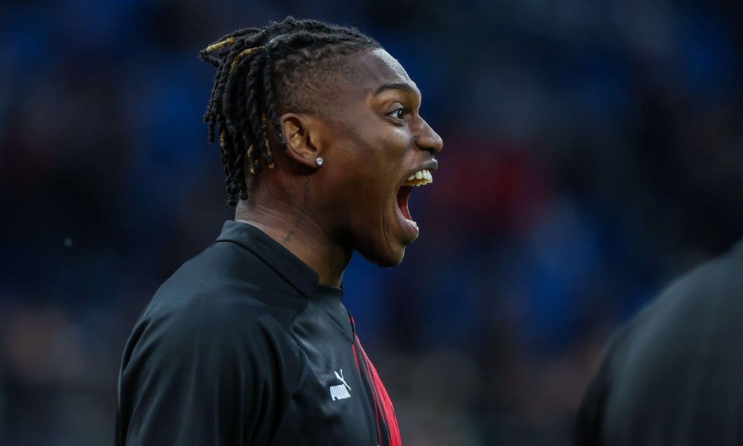 Milan, Italy. 03rd May, 2023. Rafael Leao of AC Milan reacts during Serie A 2022/23 football match between AC Milan and US Cremonese at San Siro Stadium, Milan, Italy on May 03, 2023 Credit: Independent Photo Agency/Alamy Live News