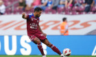 Geneve, Switzerland. 16th Oct, 2022. 16.10.2022, Geneve, Stade de Genve, Super League: Servette FC - FC Basel 1893, #3 Gael Clichy (Servette) shoots the ball (Daniela Porcelli/SPP-JP) Credit: SPP Sport Press Photo. /Alamy Live News