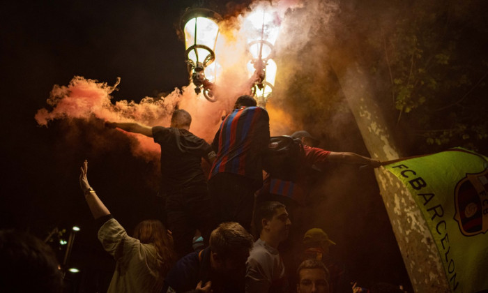 Celebrating Barça's Liga Triumph