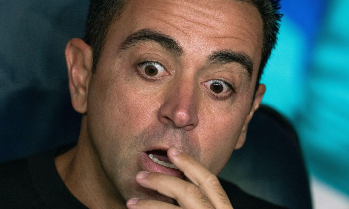 Barcelona, Spain, 12, October, 2022.Spain-Football-Champions League FC Barcelona v Inter Milan. Xavi Hernndez reaction.Credit: Joan G/Alamy Live News