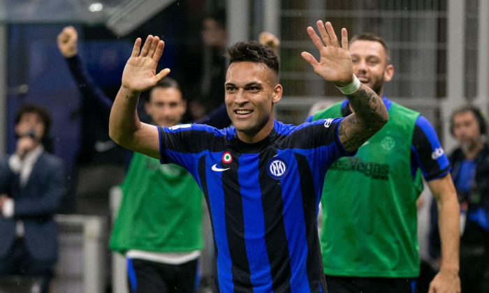 Milan, Italy - May 27 2023 - Inter vs Atalanta serie A - lautaro martinez f.c.internazionale scores goal 3-1 Credit: Kines Milano/Alamy Live News