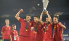 UEFA Nations League Final: Croatia vs. Spain Rodri, Alvaro Morata, Jordi Alba, and Rodrigo celebrate, as Spain are crown