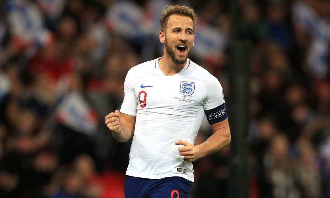 File photo dated 14-11-2019 of England's Harry Kane celebrating his hat-trick against Montenegro. Just two months later England celebrated European Championship qualification with a 7-0 thrashing in which Kane moved sixth on the country's all-time leading