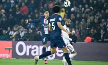 Match de championnat de Ligue 1 Uber Eats opposant le Paris Saint-Germain (PSG) à l'Olympique Lyonnais (0-1) au Parc des Princes à Paris