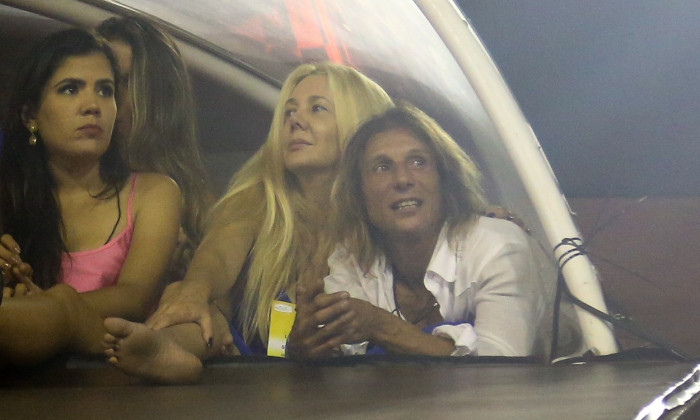 Argentine retired footballer Claudio Caniggia enjoys Carnival in Rio with his wife Claudio Caniggia, Mariana Nannis