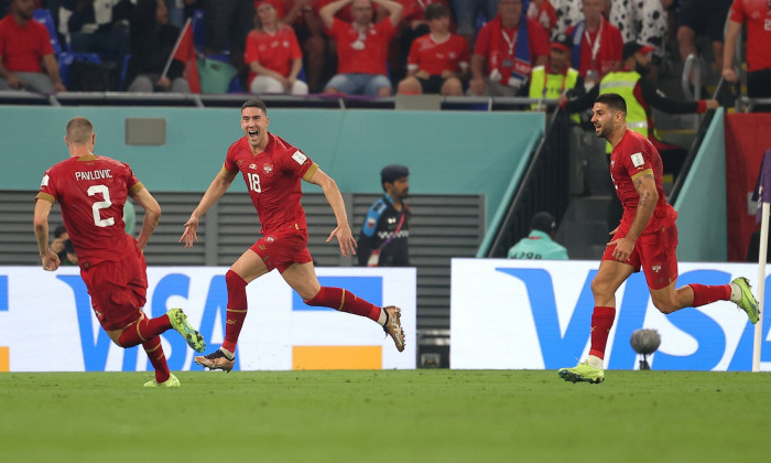 Fifa World Cup 2022 Group stage G, football match between Serbia and Switzerland