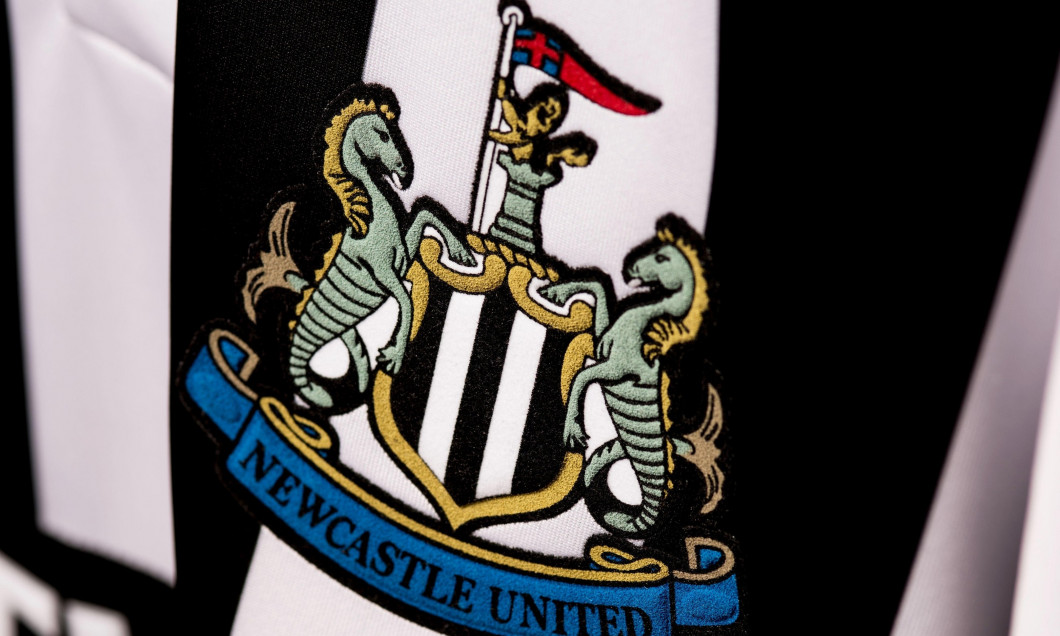 Close up of retro Newcastle United FC jersey.