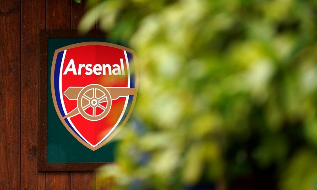 A general view of an Arsenal logo before a training session at the Arsenal Training Centre, London Colney. Picture date: Wednesday March 8, 2023.