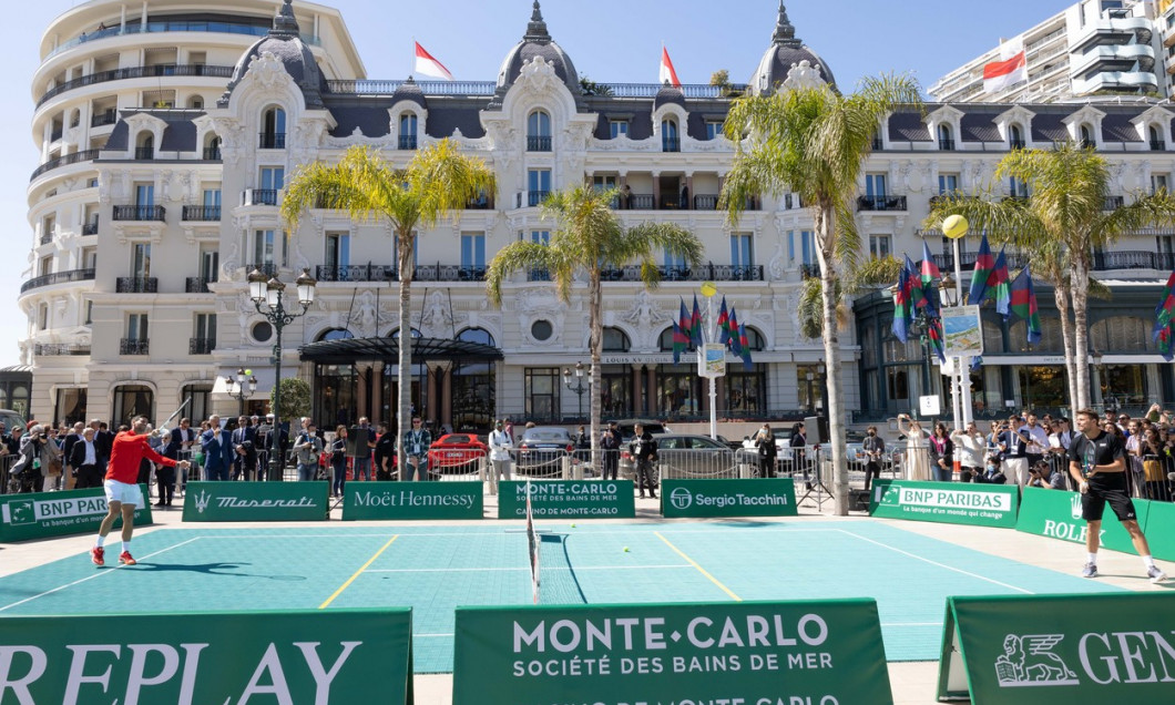 Mini-Tennis Exhibition On The Place du Casino In Monte-Carlo