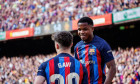 Barcelona, Spain. 28th May, 2023. Ansu Fati celebrates after scoring a goal during the LaLiga match between FC Barcelona and RCD Mallorca at the Spotify Camp Nou in Barcelona, Spain. Credit: Christian Bertrand/Alamy Live News