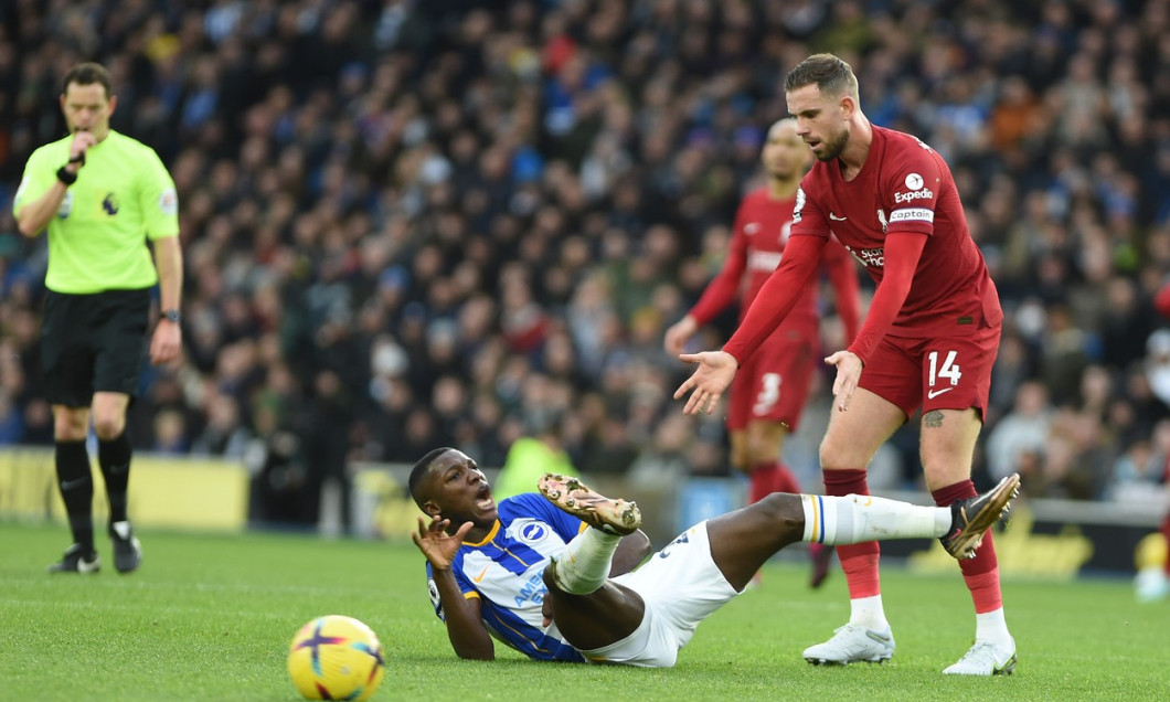 Brighton and Hove Albion v Liverpool at the American Express Community Stadium in Brighton and Hove. 14th January 2023, the American Express Community Stadium, Brighton and Hove, East Sussex, United Kingdom - 14 Jan 2023