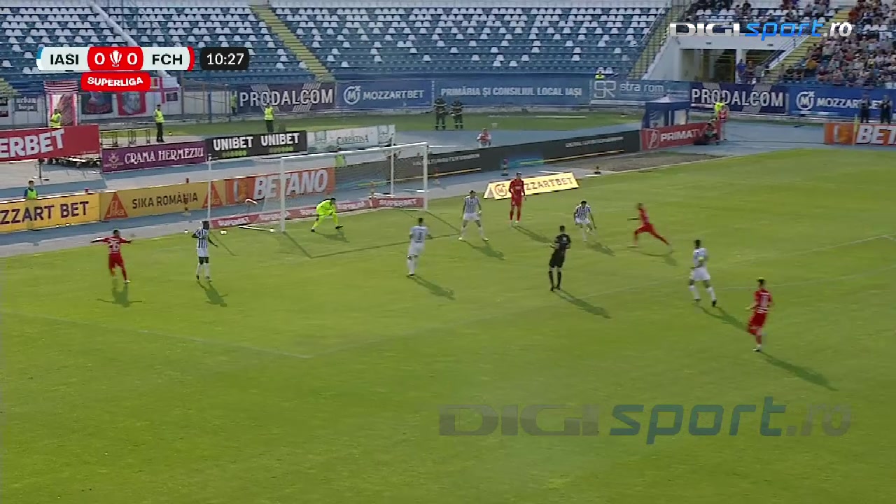 Poli Iași - Hermannstadt 1-3. Gabi Iancu, gol magnific! Câte o bară de  fiecare parte, Robert Ion, eliminat. VIDEO - Playsport