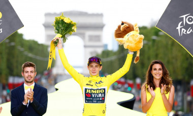Tour de France 2023 - Stage 21 PARIS, FRANCE - JULY 23 : Vingegaard Jonas (DEN) of Jumbo-Visma pictured with the yellow