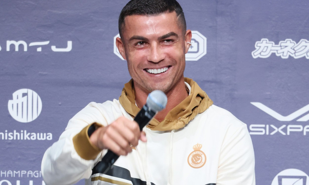 Portuguese football star attends a press conference with his Al Nassr members