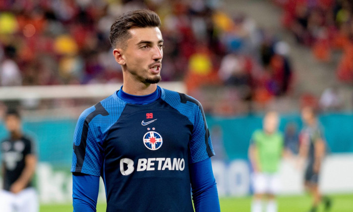 Bucharest, Romania. 16th Sep, 2022. September 16, 2022: Andrei Vlad #99 of FCSB ahead of the UEFA Europa Conference League group B match between FCSB Bucharest and RSC Anderlecht at National Arena Stadium in Bucharest, Romania ROU. Catalin Soare/Cronos Cr