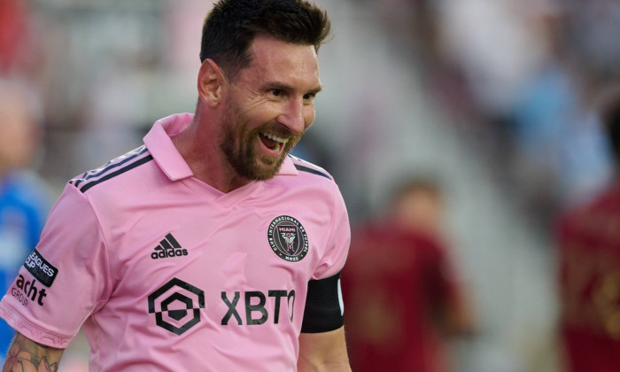 RECORD DATE NOT STATED Leagues Cup 2023 Inter de Miami (USA) vs Atlanta United (USA) Lionel Messi celebrates his goal 1-