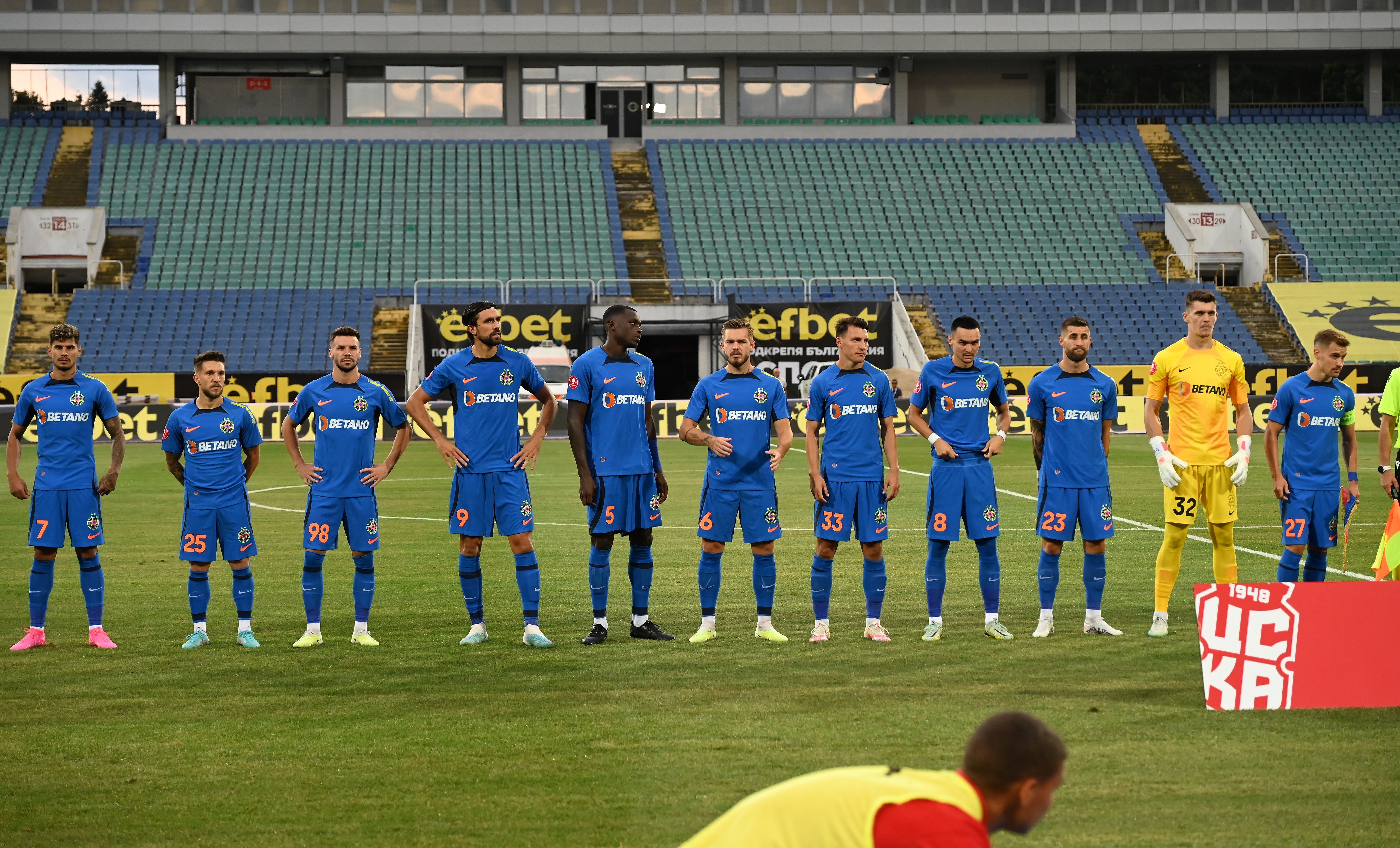 Meci de cupă europeană, tribune goale! Imagini rușinoase la CSKA 1948 Sofia - FCSB, din preliminariile Conference League