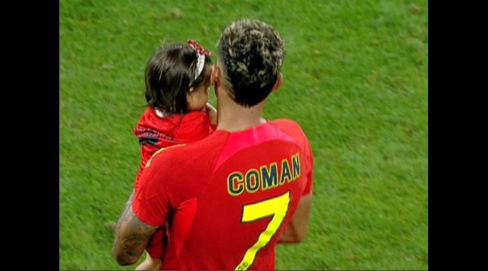 Florinel Coman și fiica sa, Kasia / Foto: Captură Digi Sport