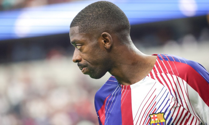 Ousmane Dembélé of Barcelona during a match against Real Madrid, international friendly