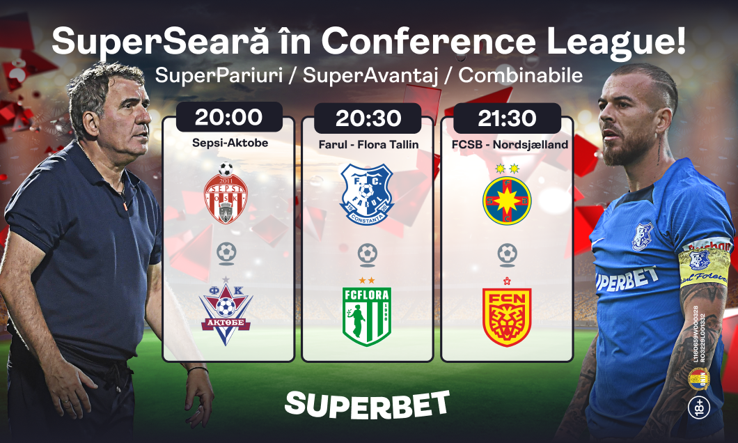 (P) Trei victorii din trei? Vezi Oferta pentru SuperSeara românească din Conference League!