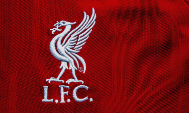 Calgary, Alberta, Canada. July 10, 2020. Liverpool FC close up to their jersey logo Calgary, Alberta, Canada. July 10, 2