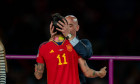 Sydney, Australia, August 20th 2023: Jenni Hermoso (10 Spain) is kissed by president of the RFEF Luis Rubiales during th