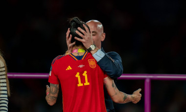 Sydney, Australia, August 20th 2023: Jenni Hermoso (10 Spain) is kissed by president of the RFEF Luis Rubiales during th