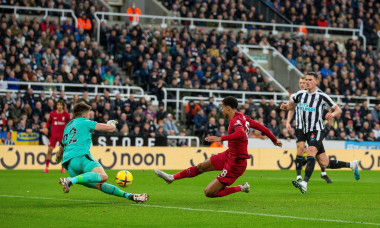 Newcastle, UK. 18th February 2023; St James' Park, Newcastle, England: Premier League Football, Newcastle United versus Liverpool; Cody Gakpo of Liverpool makes it 2-0 in the 17th minute Credit: Action Plus Sports Images/Alamy Live News