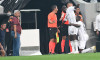 Vincent Aboubakar of Besiktas celebrates after scoring the first goal of his team with teammates during the UEFA Confere