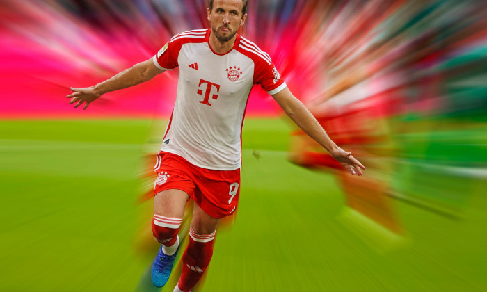 27.08.2022, FC Bayern vs FC Augsburg, Allianz Arena , Muenchen, Fussball, im Bild: Harry Kane (FC Bayern Muenchen) jubel