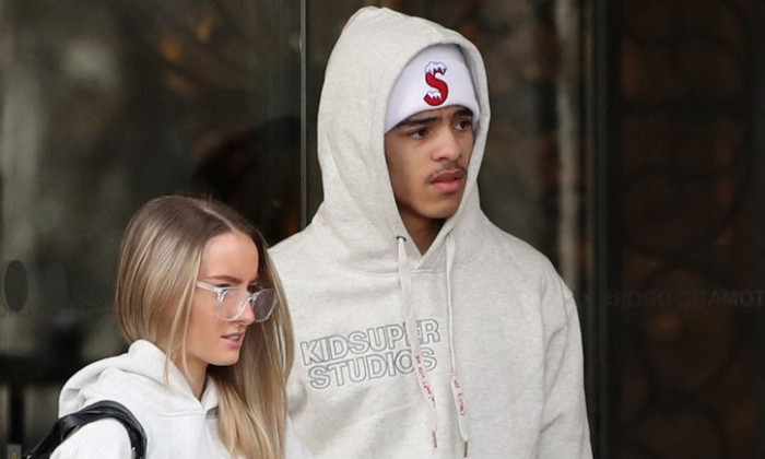 EXCLUSIVE: Mason Greenwood & Girlfriend Harriett Robson are seen for the first time since the charges were dropped against the Premier League Star. Both enjoyed a romantic one night stay at Londons Langham Ho
