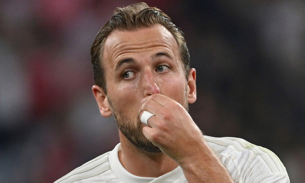 Harry KANE (FC Bayern Munich) after the end of the game, disappointment, frustrated, disappointed, frustrated, dejected, action, single image, cut single motif, portrait, portrait, portrait. Football DFL Supercup 2023/FC Bayern Munich - RB Leipzig 0-3 on