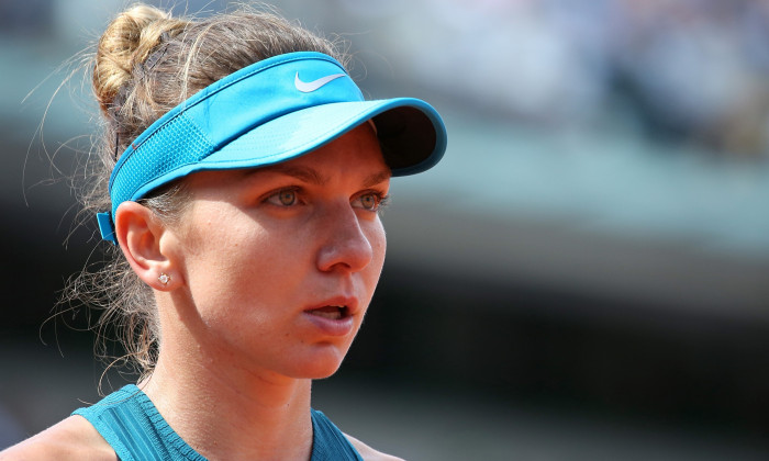 Simona Halep plays her seminfinal match at the French Open