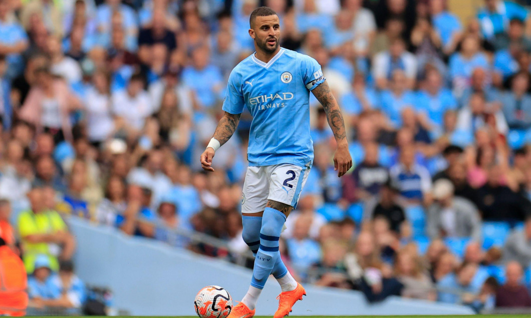 Kyle Walker #2 of Manchester City during the Premier League match Manchester City vs Fulham at Etihad Stadium, Manchester, United Kingdom, 2nd September 2023(Photo by Conor Molloy/News Images)