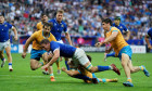 Italy's Michele Lamaro scores their second try during the Rugby World Cup 2023, Pool A match at the Stade de Nice, France. Picture date: Wednesday September 20, 2023.