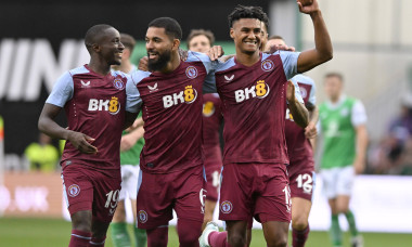 Edinburgh, Scotland, 23rd August 2023. Ollie Watkins of Aston Villa celebrates scoring his 3rd goal during the UEFA Euro