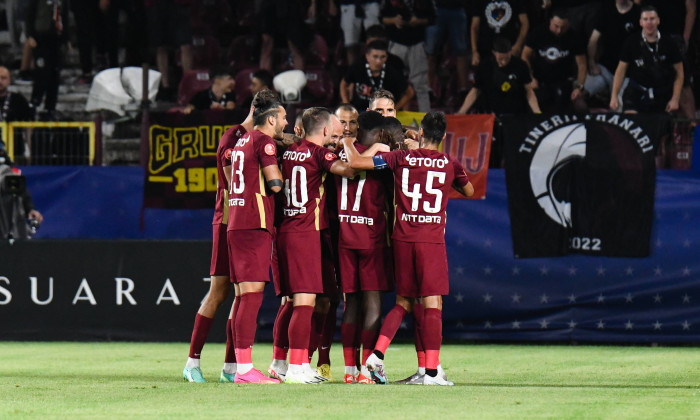 Romania SuperLiga Stage 9: CFR Cluj vs Petrolul Ploiesti Players of CFR Cluj celebrating after scoring during Romania Su