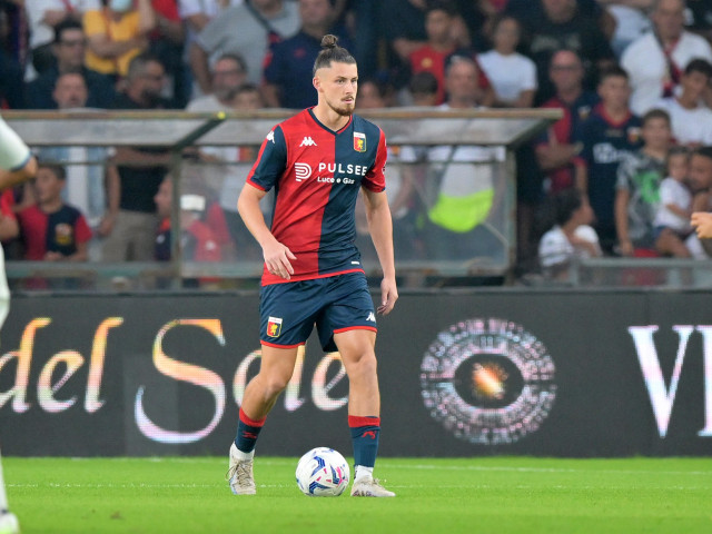 Genoa CFC v AS Roma - Serie A Radu Dragusin of Genoa CFC gestures during  the Serie