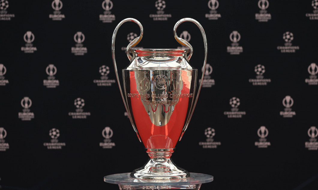 MONTE CARLO, MONACO. The UEFA Champions League Trophy on Display on the Red carpet prior to the UEFA European Club Footb