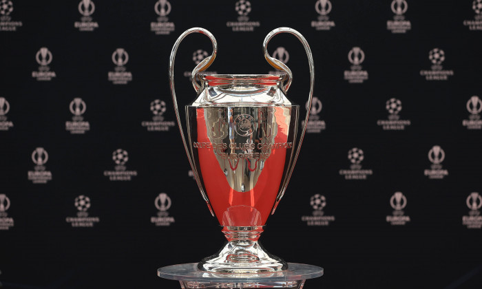 MONTE CARLO, MONACO. The UEFA Champions League Trophy on Display on the Red carpet prior to the UEFA European Club Footb