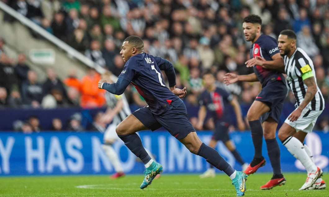 Newcastle United FC v Paris Saint-Germain FC, 04/10/2023 Paris Saint-Germain forward Kylian Mbappe (7) during the Newcas