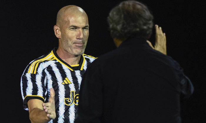 Together, a Black &amp; White Show Zinedine Zidane and Michel Platini during the Together, a Black &amp; White Show , an event o