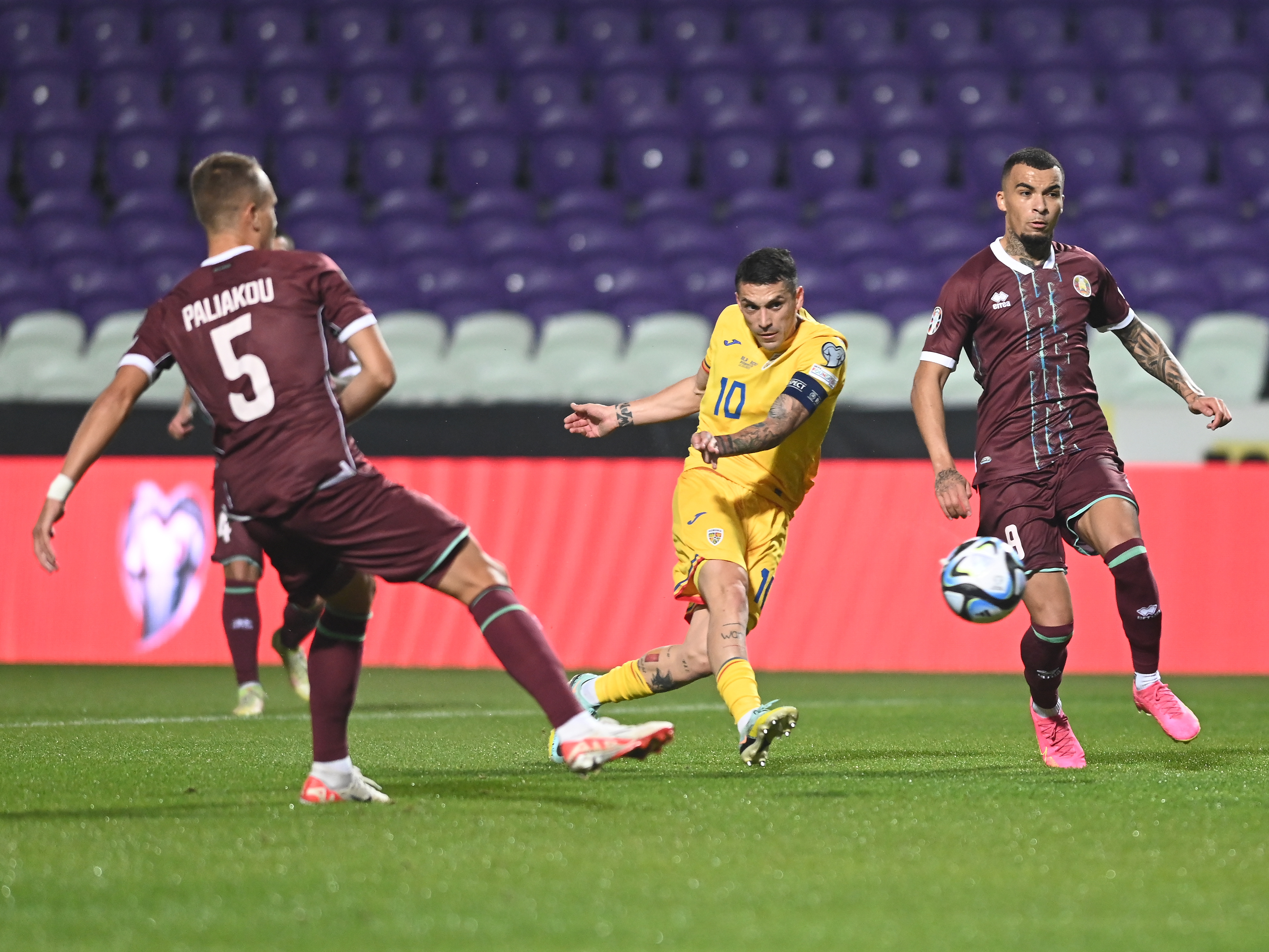 Belarus - România 0-0, ACUM, în preliminariile pentru EURO 2024. Răzvan Marin își trece în cont o ocazie mare