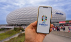 09.10.2024, Vorschau Fussball, Europameisterschaft 2024 in Deutschland, Feature vor der Fassade der Fußball Arena Münche